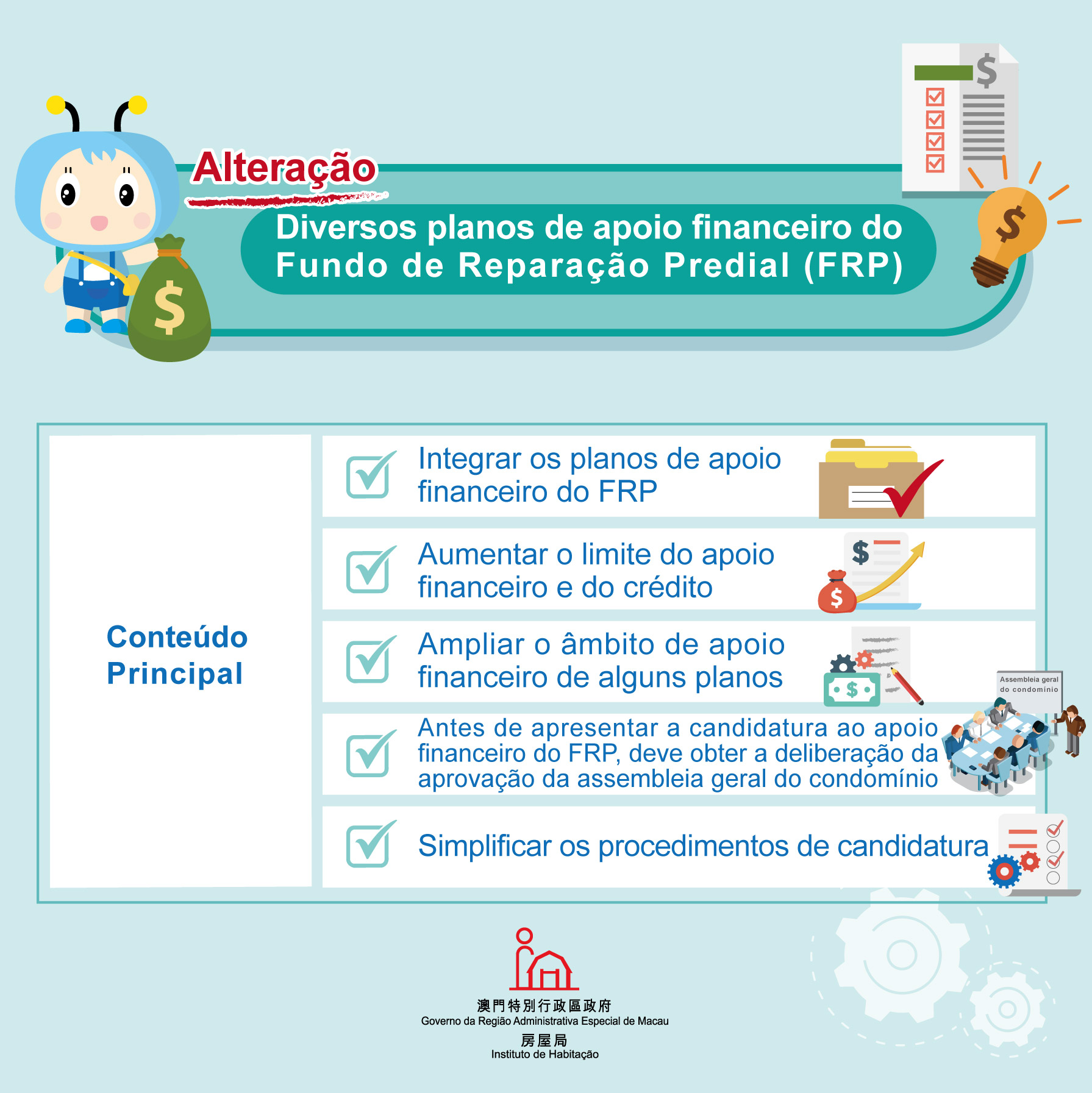 Publicação pelo Governo da RAEM de alterações dos planos de apoio financeiro do Fundo de Reparação Predial